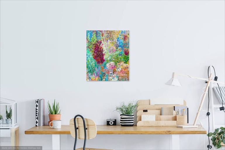 Original Impressionism Garden Painting by Maureen Finck