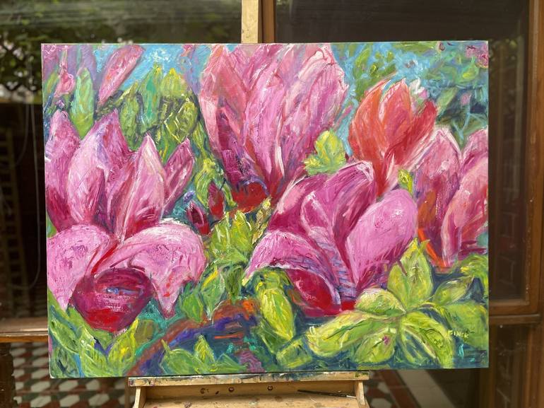 Original Impressionism Floral Painting by Maureen Finck