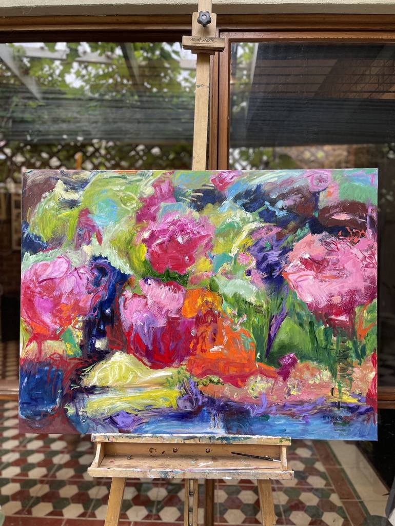 Original Abstract Expressionism Floral Painting by Maureen Finck