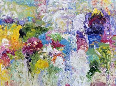 Original Abstract Expressionism Floral Painting by Maureen Finck