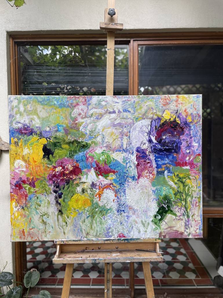 Original Abstract Expressionism Floral Painting by Maureen Finck