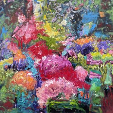 Original Abstract Expressionism Floral Paintings by Maureen Finck