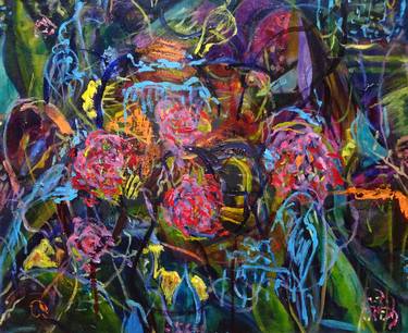 Original Abstract Floral Paintings by Maureen Finck