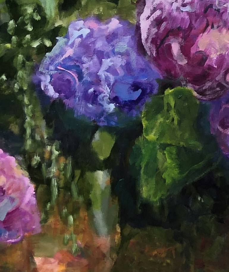 Original Expressionism Floral Painting by Maureen Finck