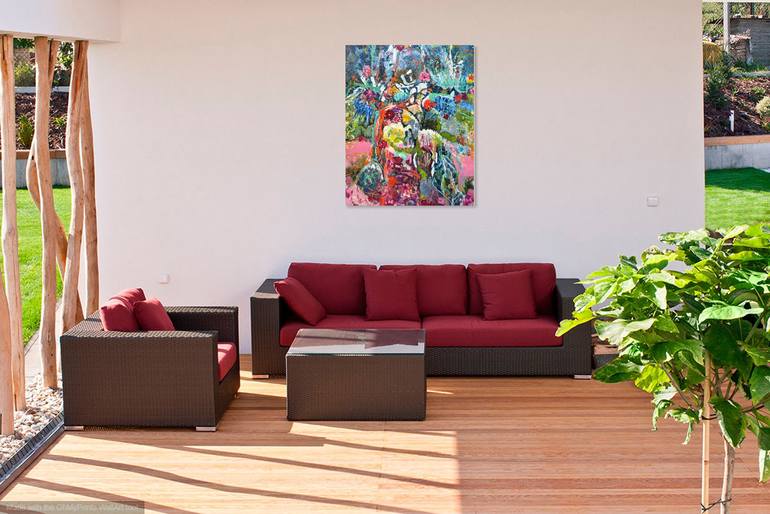 Original Expressionism Garden Painting by Maureen Finck