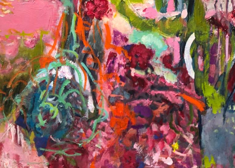 Original Expressionism Garden Painting by Maureen Finck