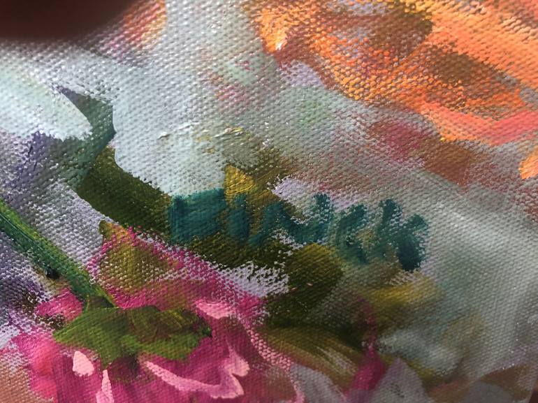 Original Impressionism Floral Painting by Maureen Finck