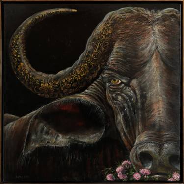 Buffalo with hohloma ornament thumb