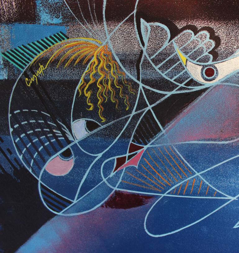 Original Abstract Expressionism Abstract Painting by Riste Cerepnalkoski
