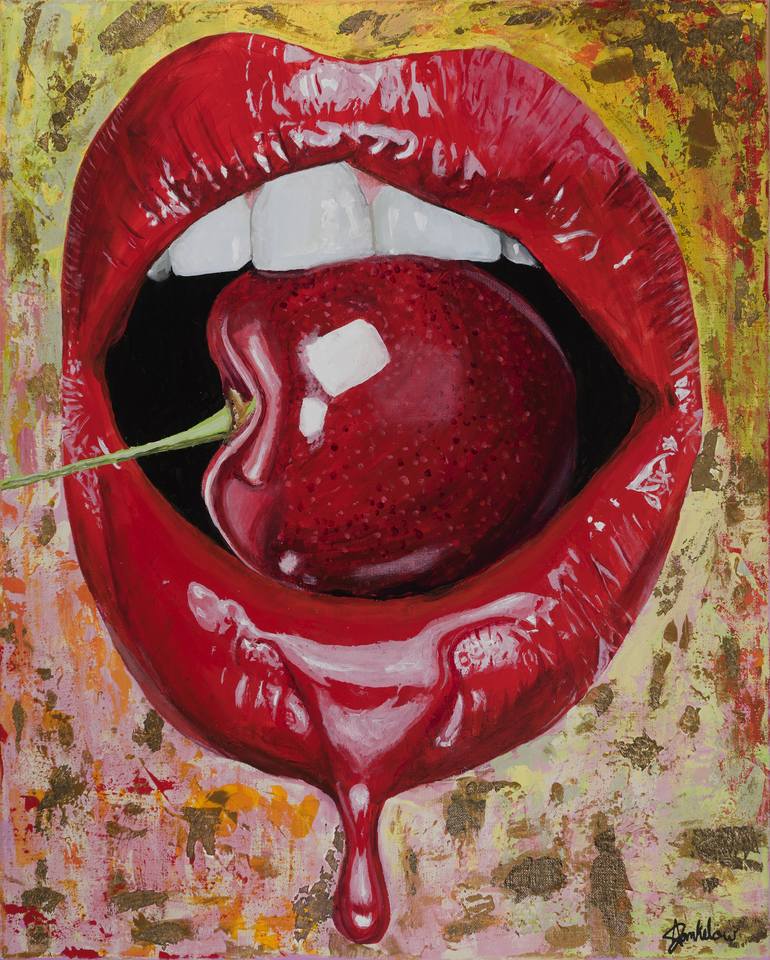 Cherry Pop Painting by Andrea Jankelow | Saatchi Art