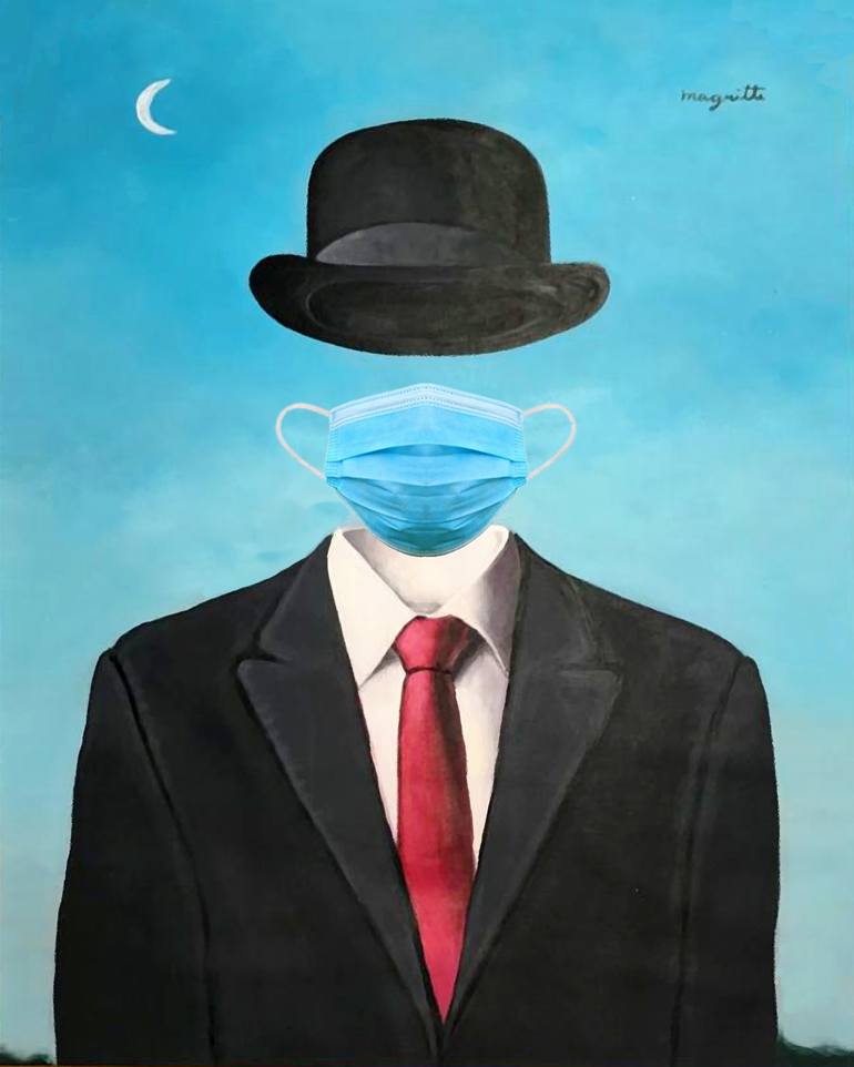 Rene Magritte Tribute COV12 Art Print