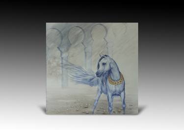 Blue and White Arabic horse thumb