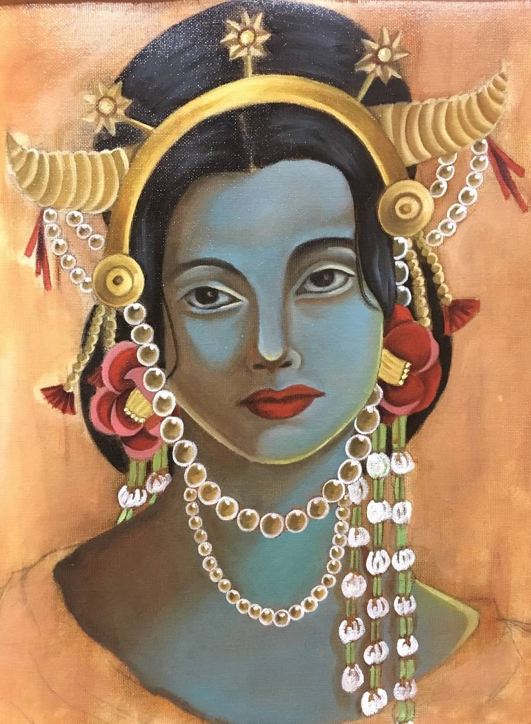 blue girl Painting by jessica constantin Saatchi Art