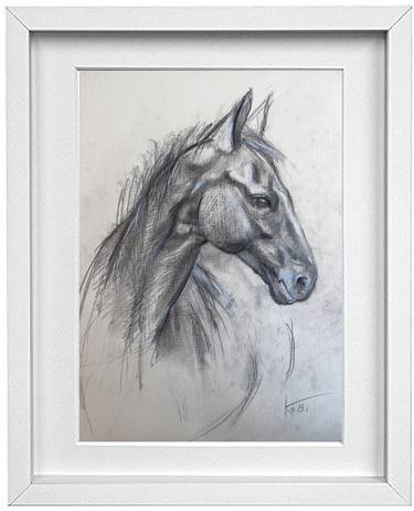 Print of Realism Horse Drawings by Giorgi Kobiashvili