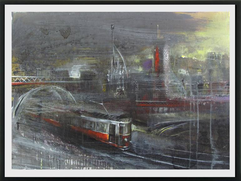 Original Abstract Expressionism Cities Painting by Giorgi Kobiashvili