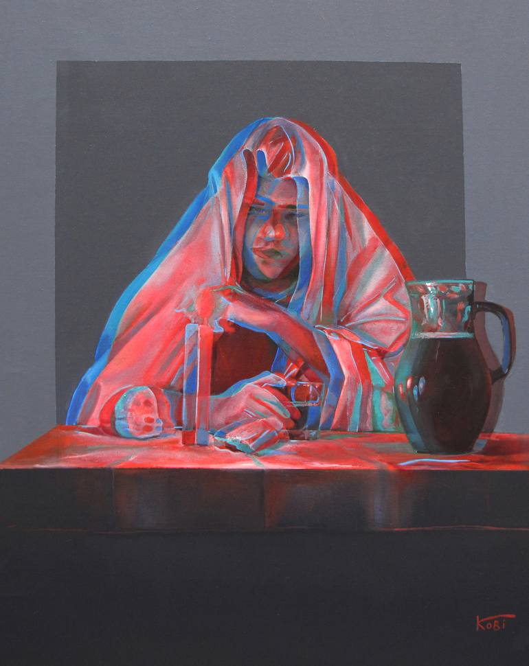 piece , the effect of can be seen only in 3D red and blue lenses. Painting by Giorgi Kobiashvili | Saatchi Art
