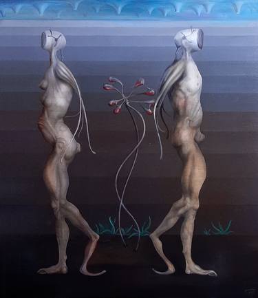 Saatchi Art Artist Giorgi Kobiashvili; Paintings, “If I were a god Adam and Eve” #art