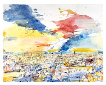 Print of Expressionism Cities Paintings by Adam Chamy