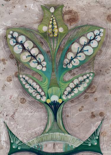 Original Art Deco Botanic Mixed Media by HAGEL ART
