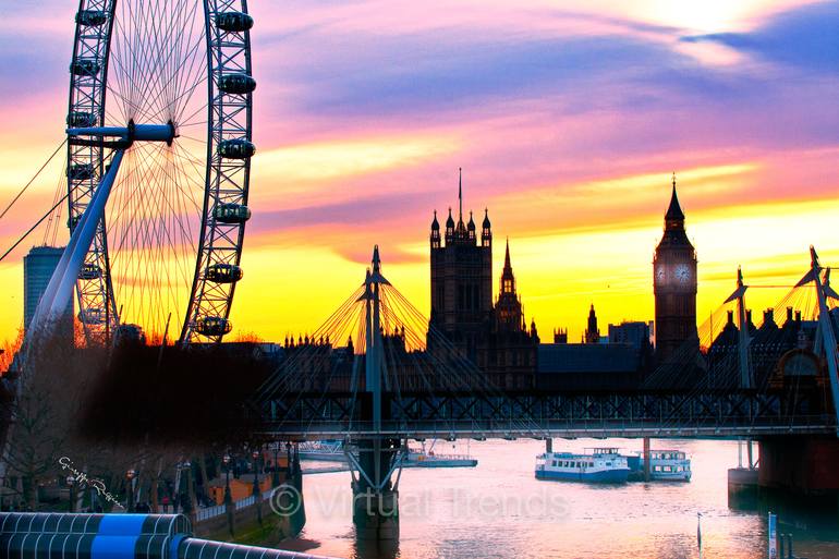 London Eye Westminster Big Ben Sunset Limited Edition 1 Of 50 Photography By Giuseppe Ruggiero Saatchi Art