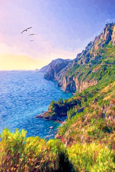 Positano Coast with seagulls - Limited Edition 1 of 20 thumb
