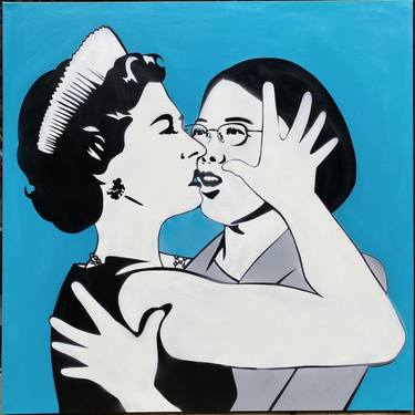 Saatchi Art Artist Pure Evil; Paintings, “The Kiss - Queen Elizabeth & Tsai Ing Wen” #art