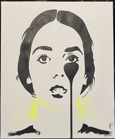 Isabelle Adjani - Acrylic painting on paper thumb