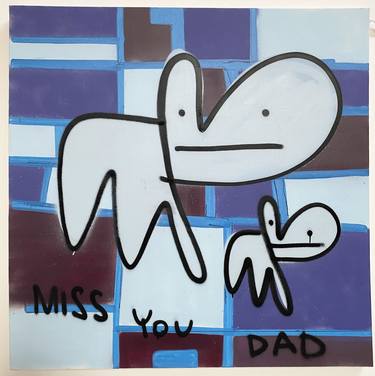 Pure Evil Bunny Canvas - Miss you Dad thumb