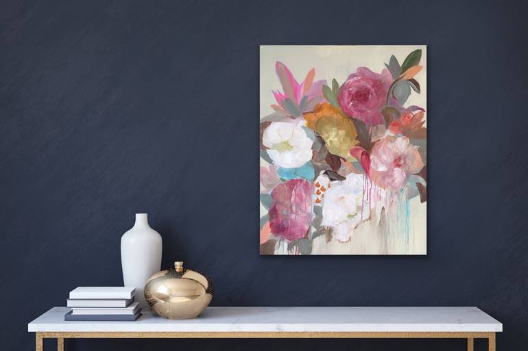 Original Abstract Floral Painting by Andrea Bijou
