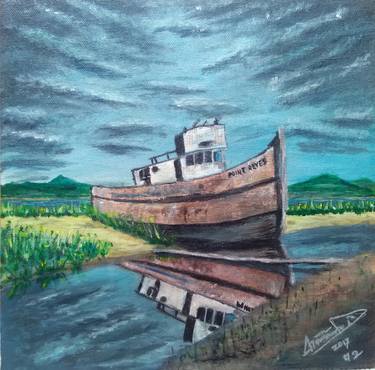 Print of Boat Paintings by Charismatos Labiskun