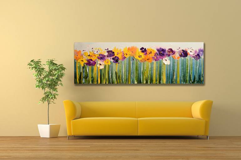 Original Abstract Floral Painting by Olesia Liakhovych