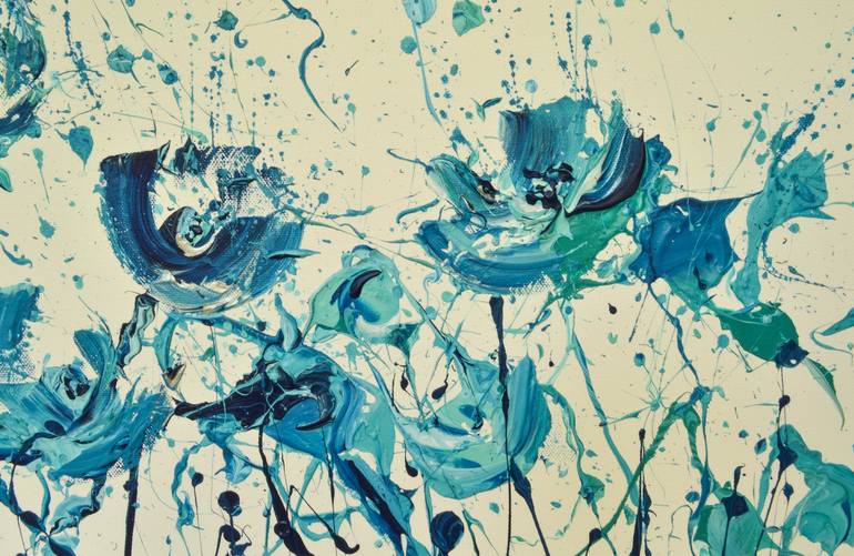 Original Abstract Expressionism Floral Painting by Olesia Liakhovych