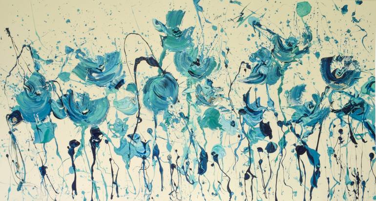 Original Abstract Expressionism Floral Painting by Olesia Liakhovych