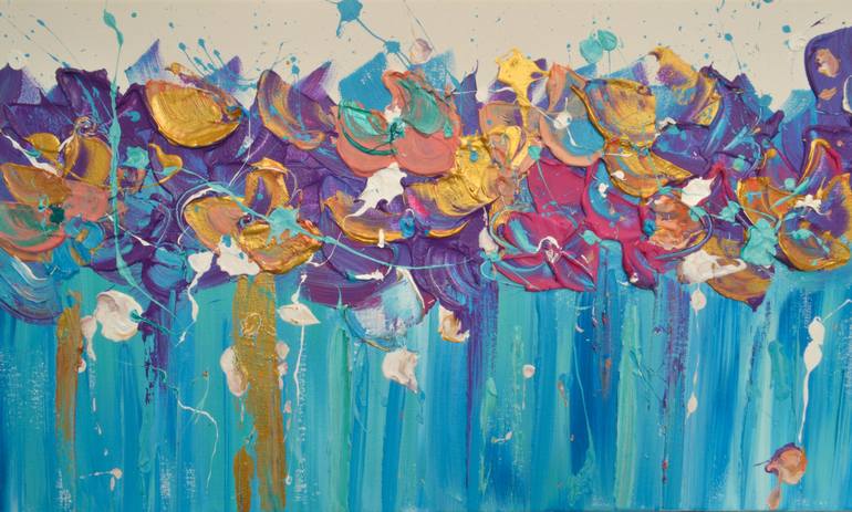 Original Abstract Floral Painting by Olesia Liakhovych