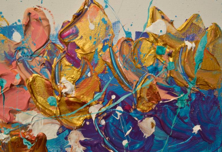 Original Abstract Floral Painting by Olesia Liakhovych