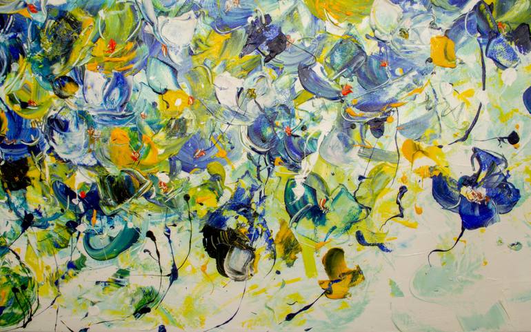 Original Abstract Floral Painting by Olesia Liakhovych