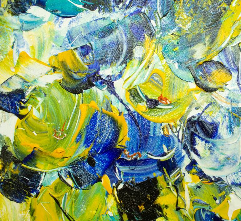 Original Abstract Floral Painting by Olesia Liakhovych