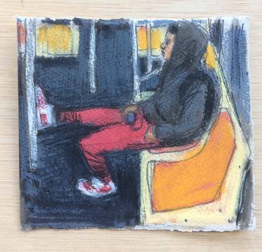 Saatchi Art Artist Patrick Jewell; Drawings, “Subway Rider with Red Pants” #art