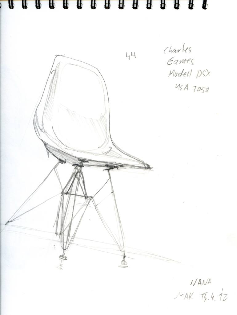 eames chair drawing