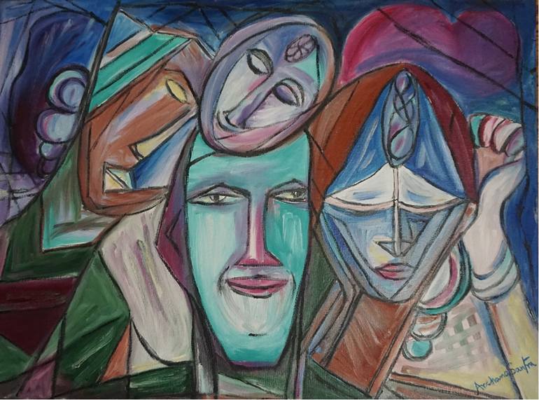 Different Faces Painting By Archana Santra Saatchi Art