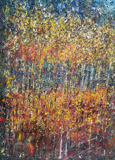 Original Abstract Expressionism Nature Painting by Archana Santra