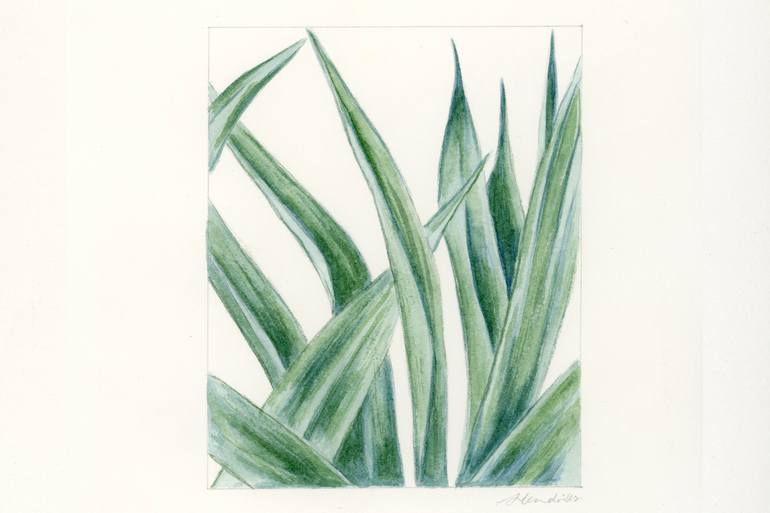 Original Geometric Botanic Painting by Marianne Hendriks