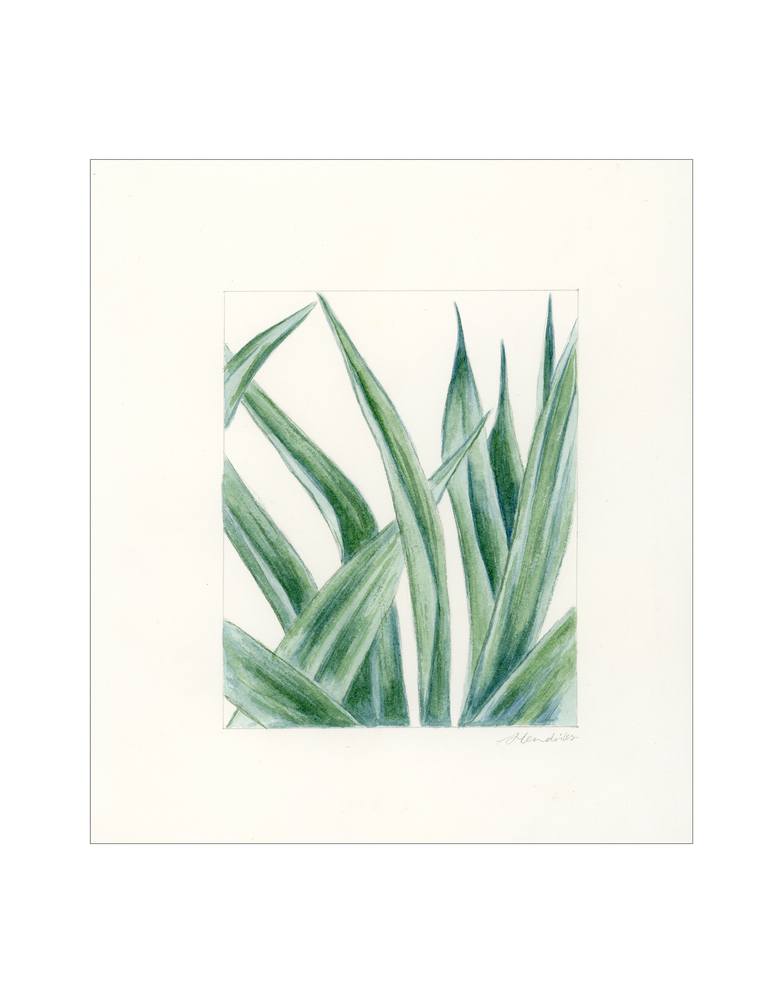 Original Geometric Botanic Painting by Marianne Hendriks