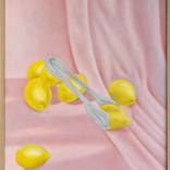 Lemons on Pink Cloth by Marianne Hendriks