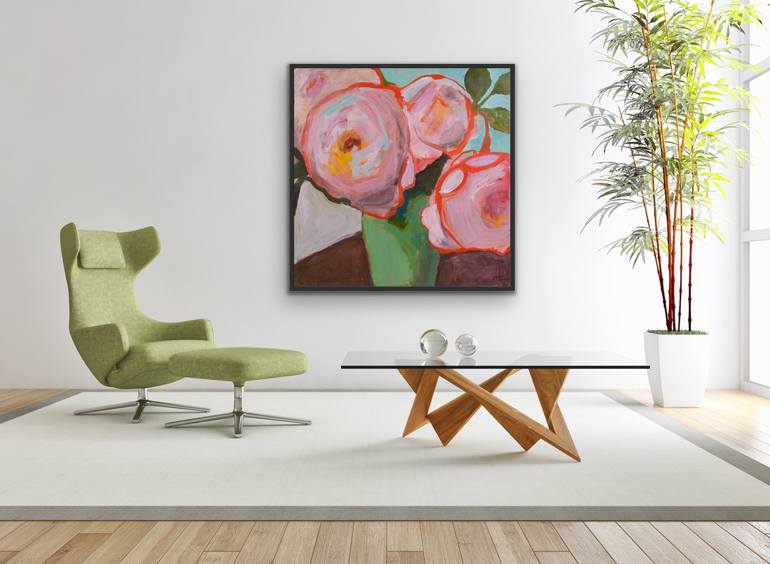 Original Expressionism Floral Painting by Marielle Robichaud