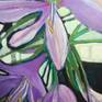 Purple is not a color that I use a lot, but this agapanthus flower is one of my favorites when it is in bloom. 
So, no choice but to try to show it in it’s 
Bold and stunning in any room!
Acrylics and Posca, with touches of art sticks on wood panel. Ready to hang with wire on back.
