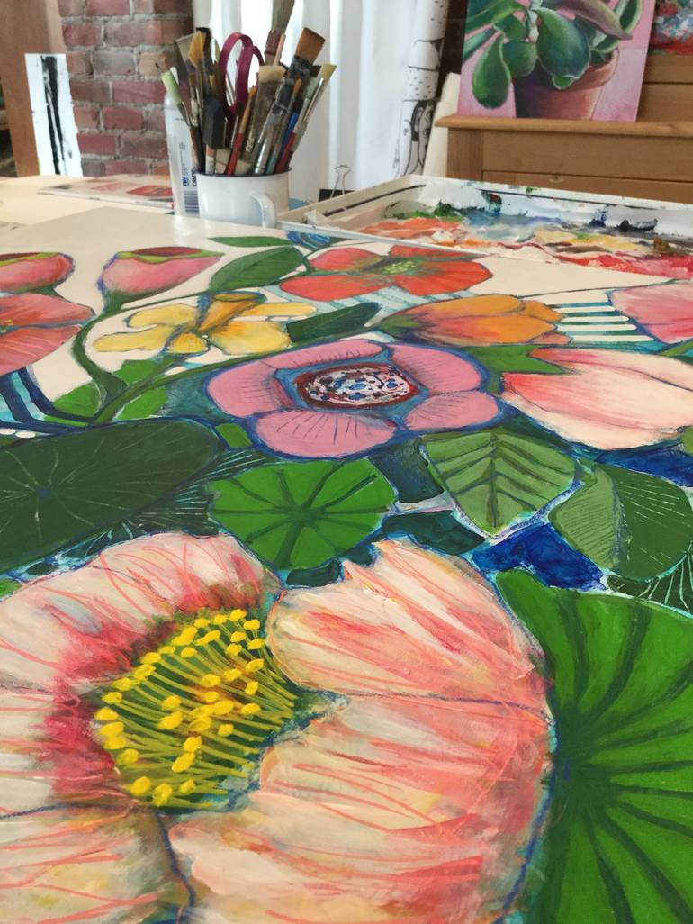 Original Floral Painting by Marielle Robichaud