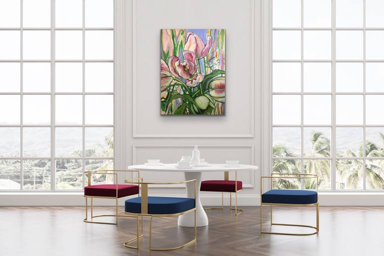 Original Expressionism Floral Painting by Marielle Robichaud