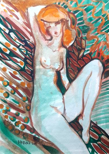 Original Contemporary Nude Painting by Marina Popska