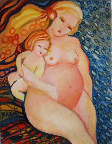 Original Figurative Family Paintings by Marina Popska